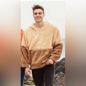 NEW!! EUBI Teddy Borg Quarter Zip Reversible Hoodie Size XXL